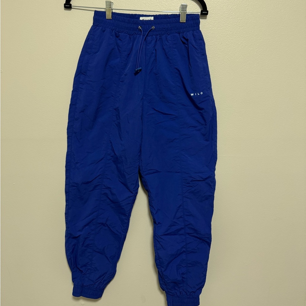 Wilo The Label Anthropologie Royal Blue Parachute Baggy Joggers